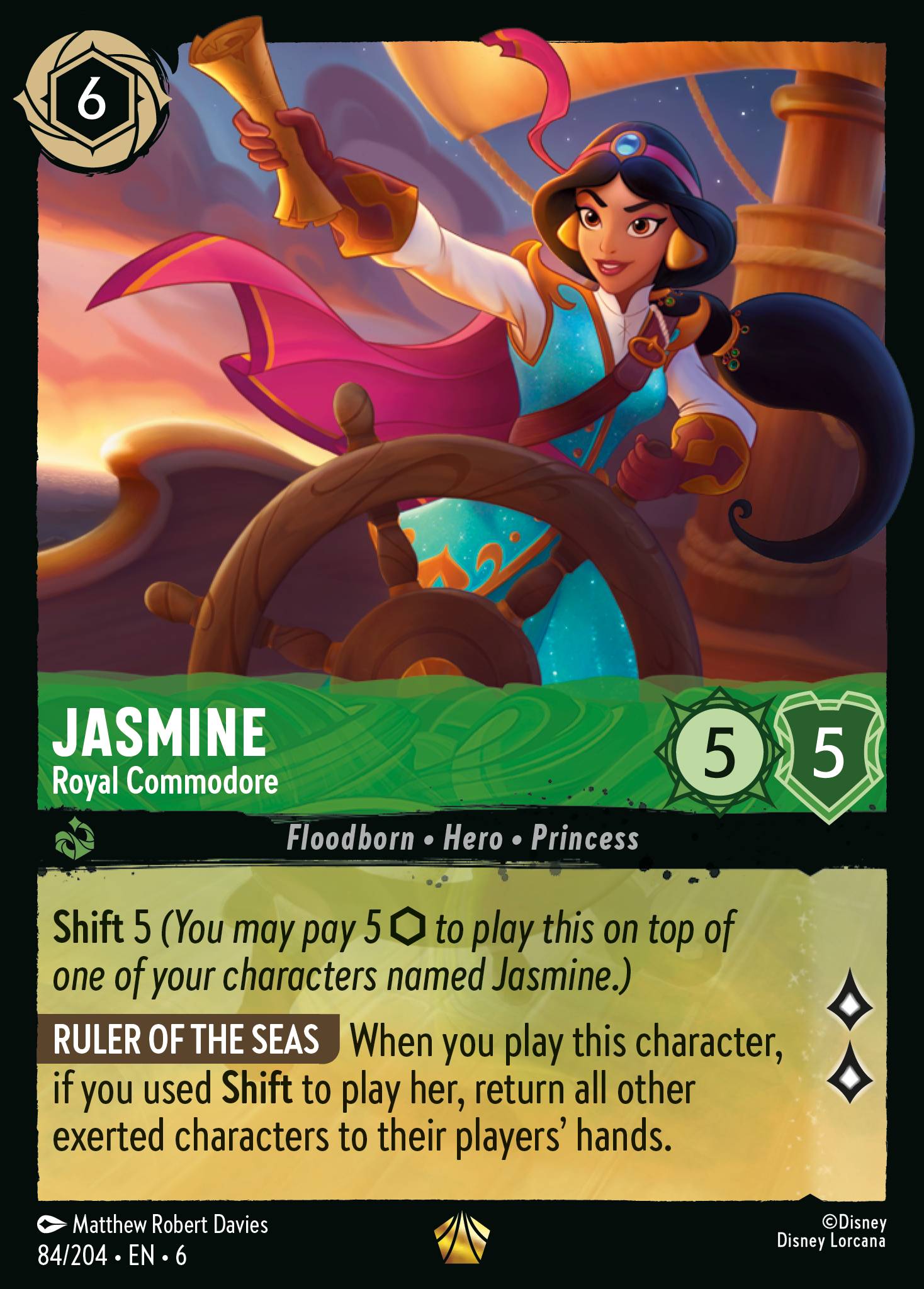 Jasmine — Royal Commodore Disney Lorcana card