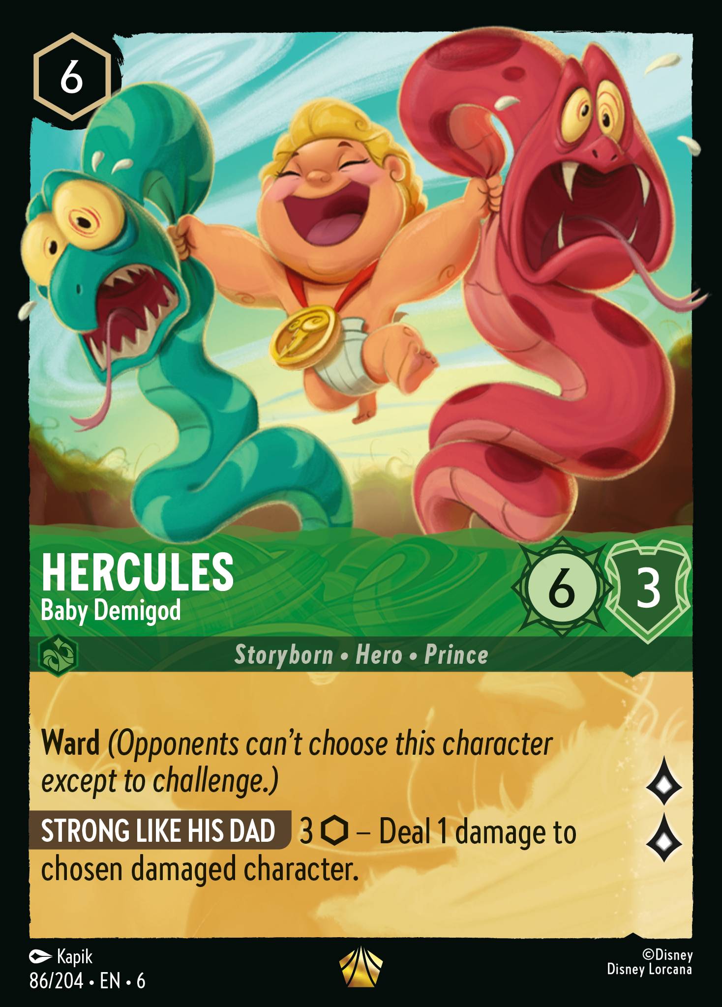Hercules — Baby Demigod Disney Lorcana card