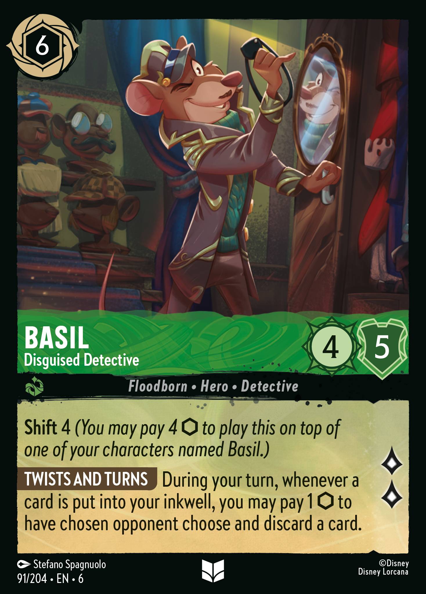 Basil — Disguised Detective Disney Lorcana card