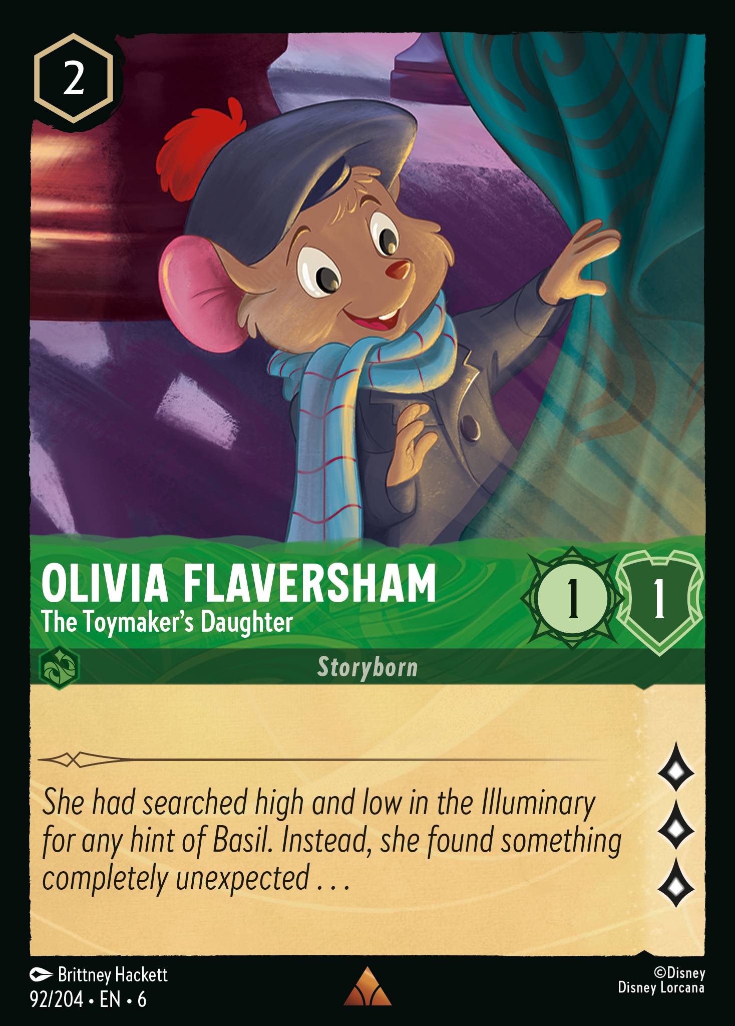 Olivia Flaversham — The Toymaker's Daughter Disney Lorcana card