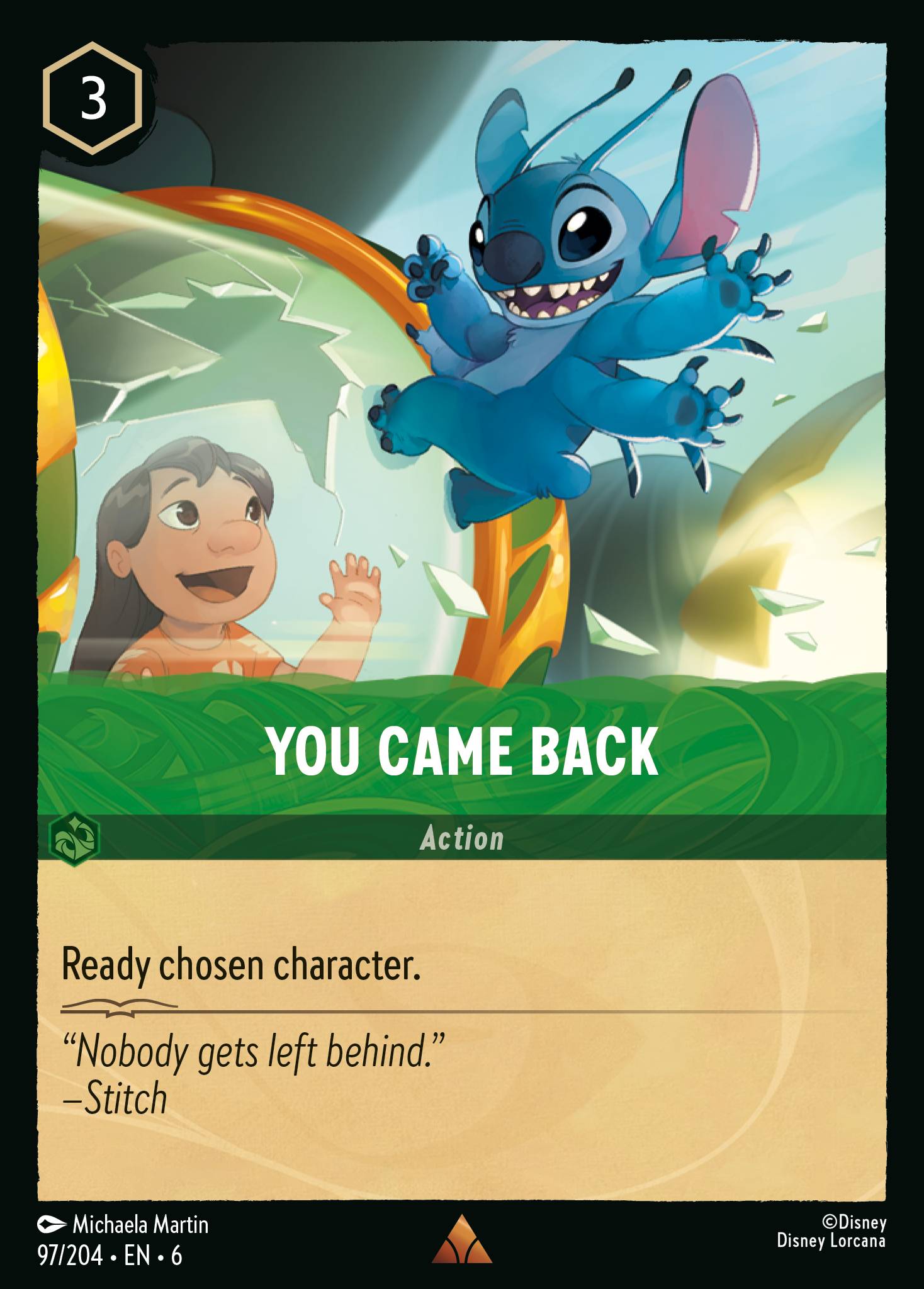 You Came Back Disney Lorcana card