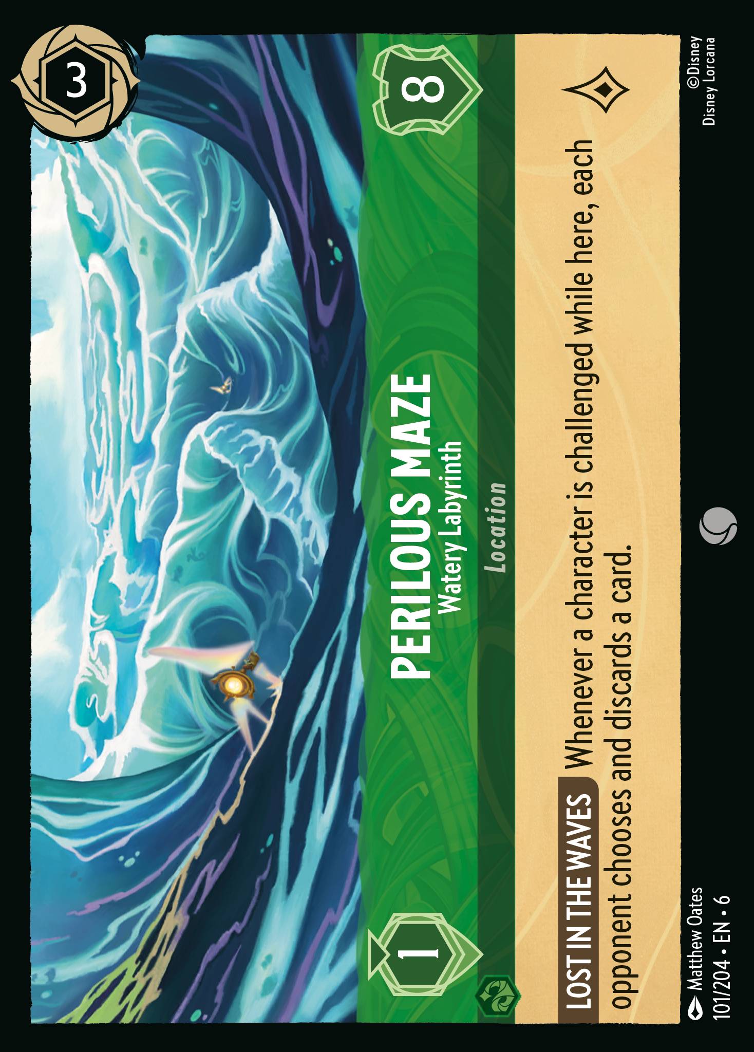 Perilous Maze — Watery Labyrinth Disney Lorcana card