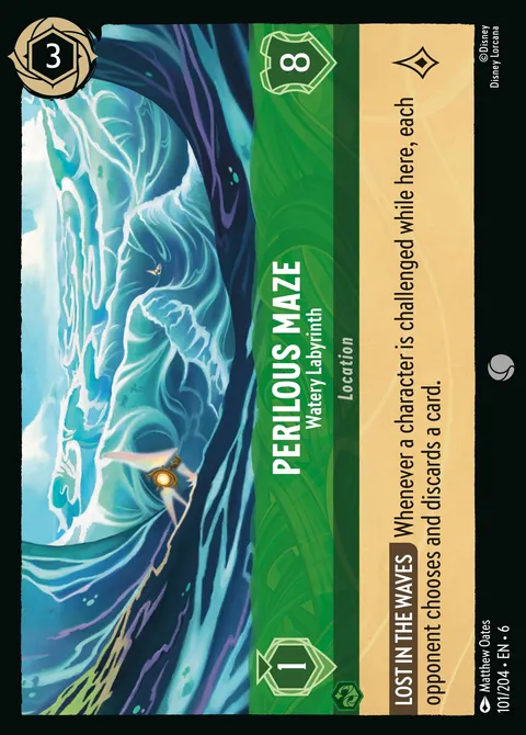 Perilous Maze — Watery Labyrinth Disney Lorcana card