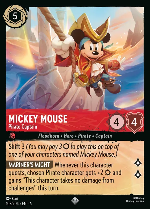 Mickey Mouse — Pirate Captain Disney Lorcana card