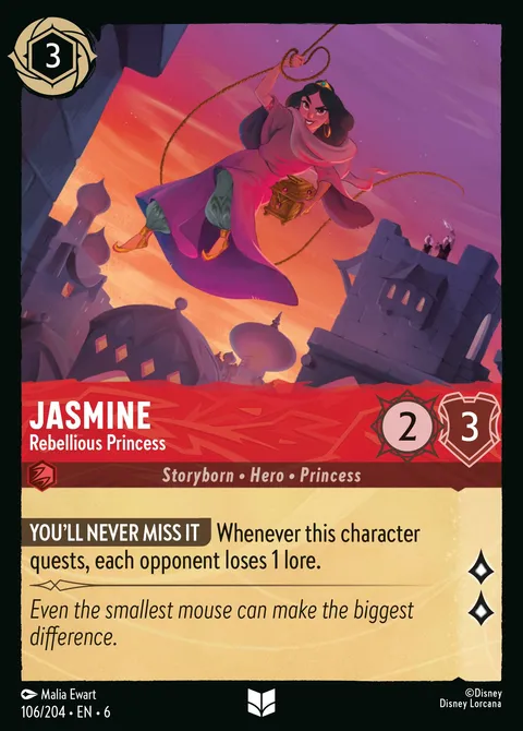 Jasmine — Rebellious Princess Disney Lorcana card