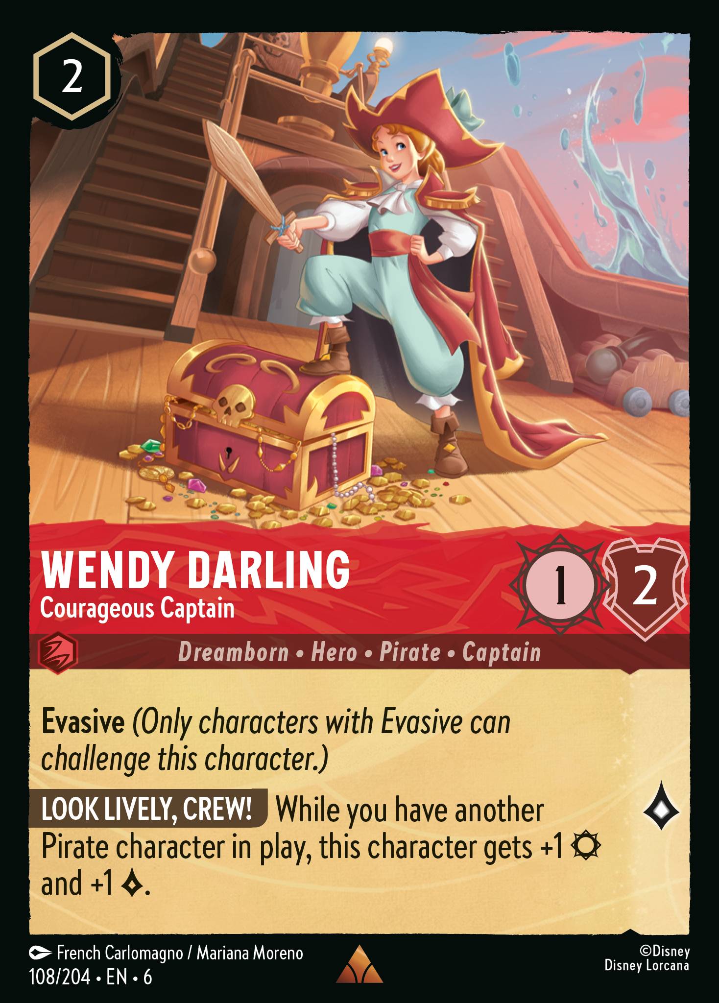 Wendy Darling — Courageous Captain Disney Lorcana card