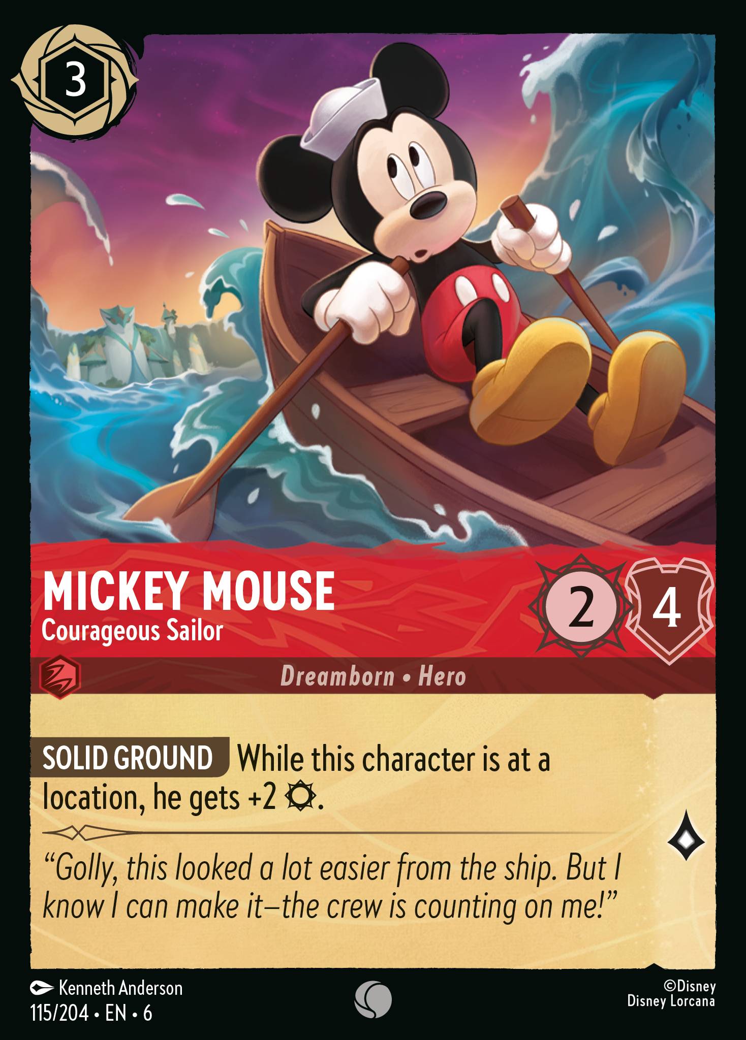 Mickey Mouse — Courageous Sailor Disney Lorcana card