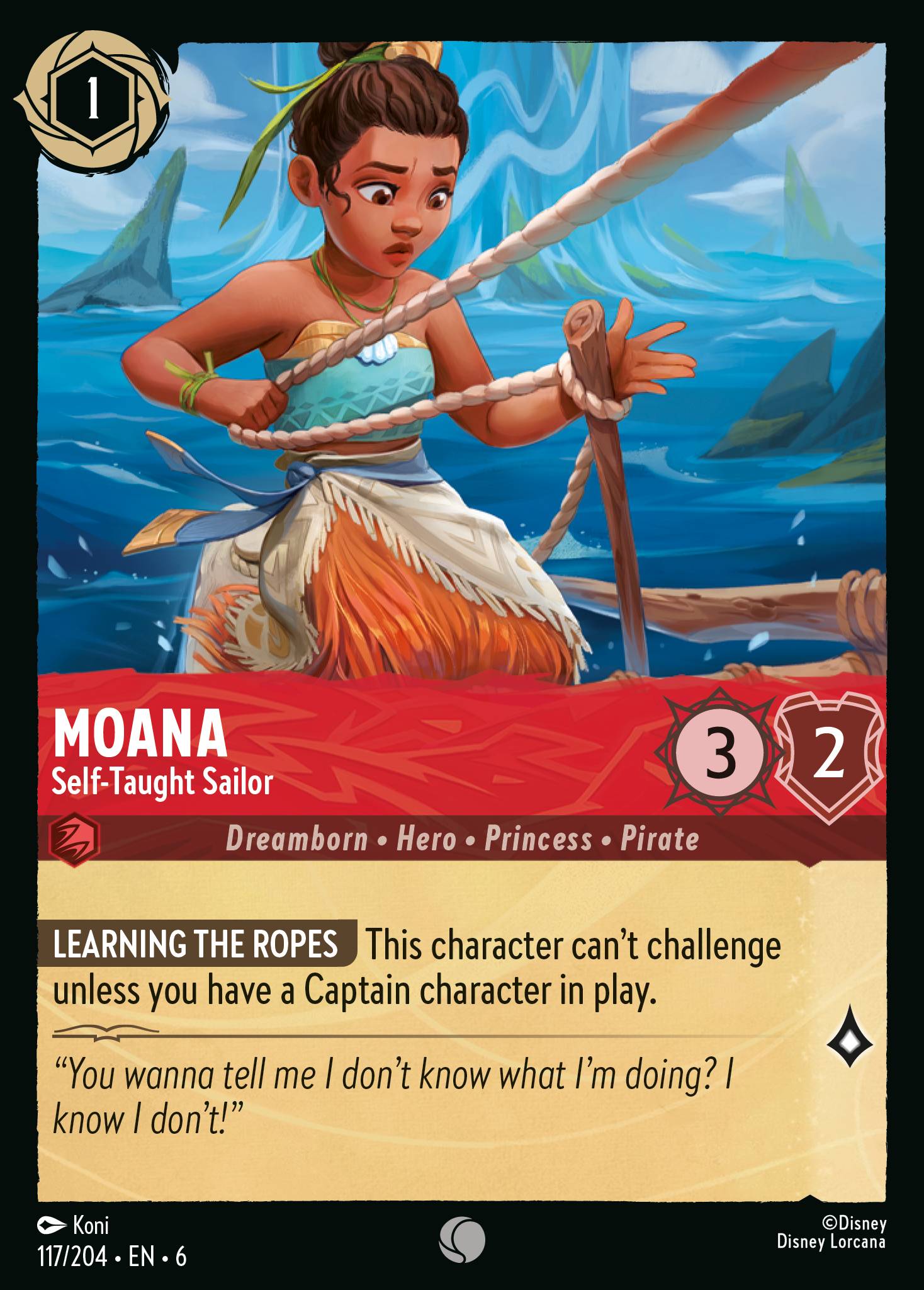 Moana — Self-Taught Sailor Disney Lorcana card