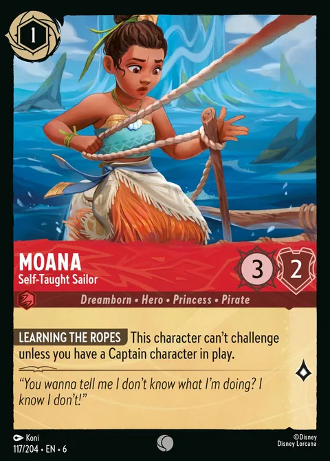 Moana — Self-Taught Sailor Disney Lorcana card