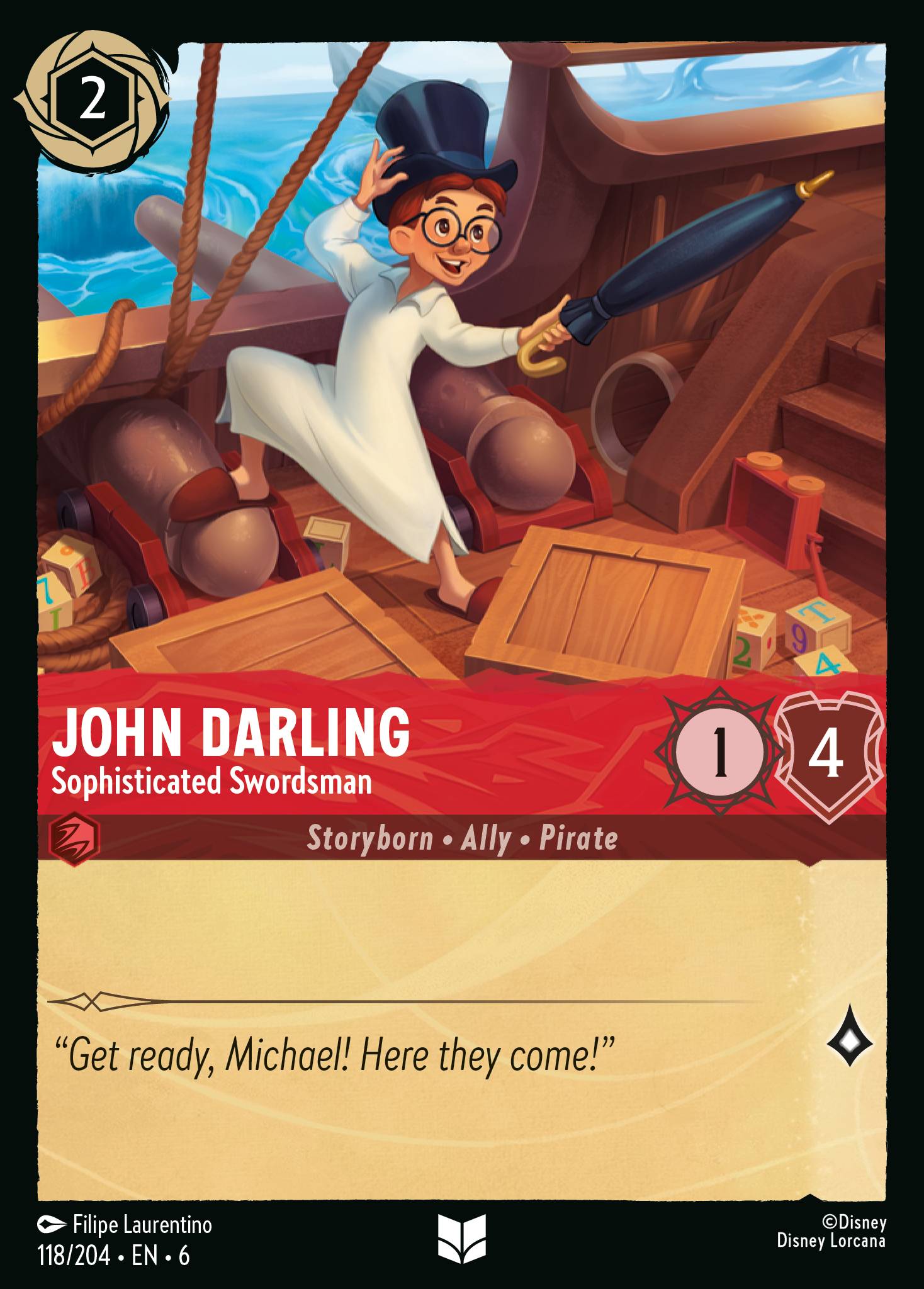 John Darling — Sophisticated Swordsman Disney Lorcana card