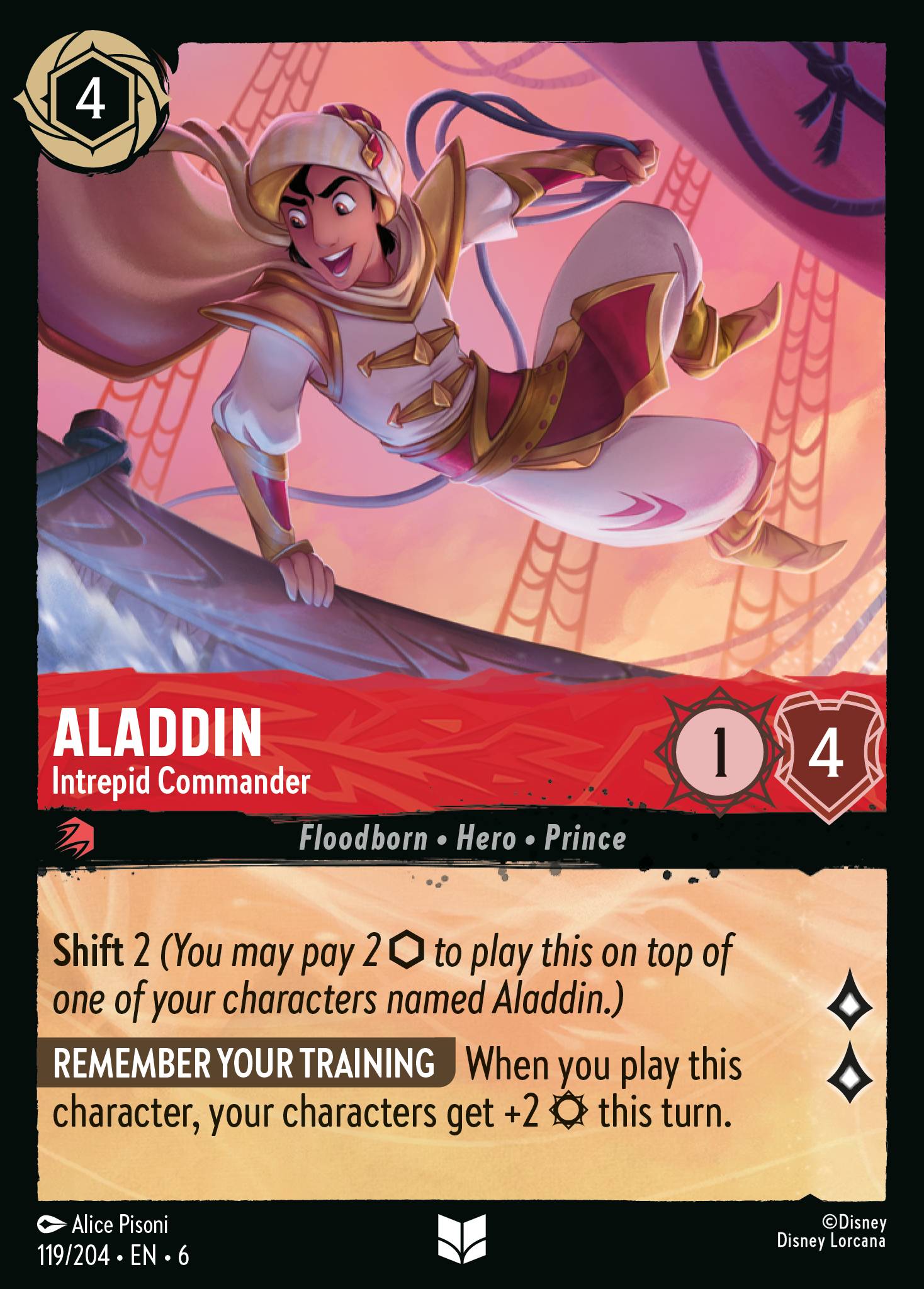 Aladdin — Intrepid Commander Disney Lorcana card