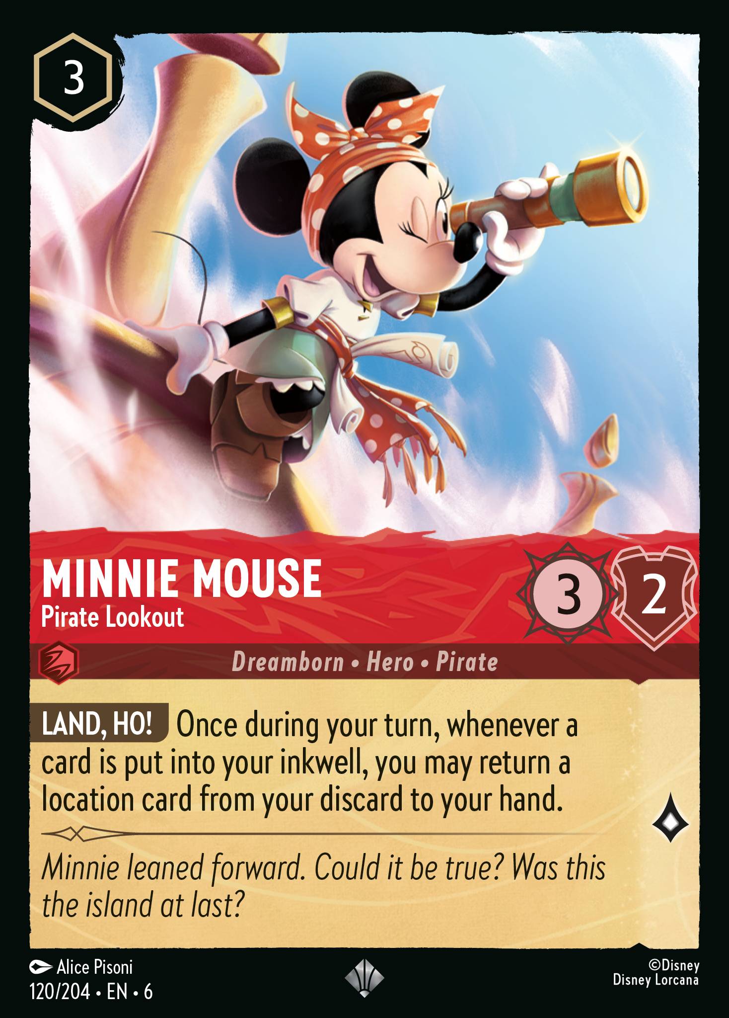 Minnie Mouse — Pirate Lookout Disney Lorcana card