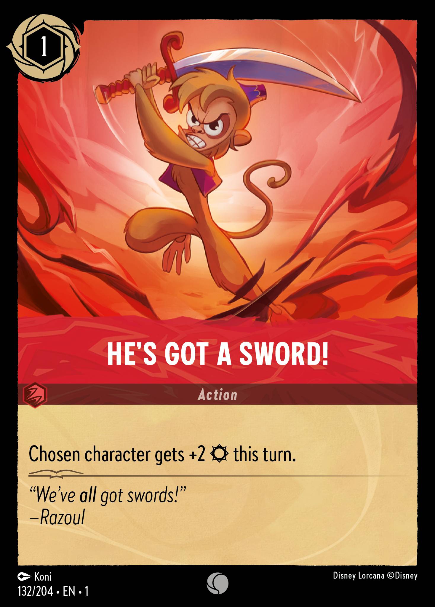 He's Got a Sword! Disney Lorcana card