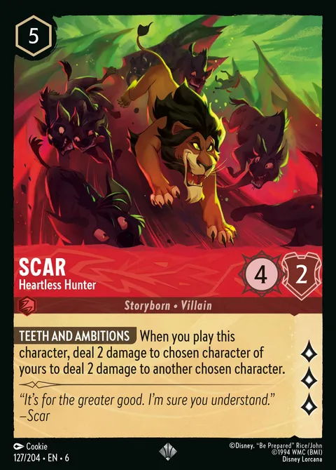 Scar — Heartless Hunter Disney Lorcana card