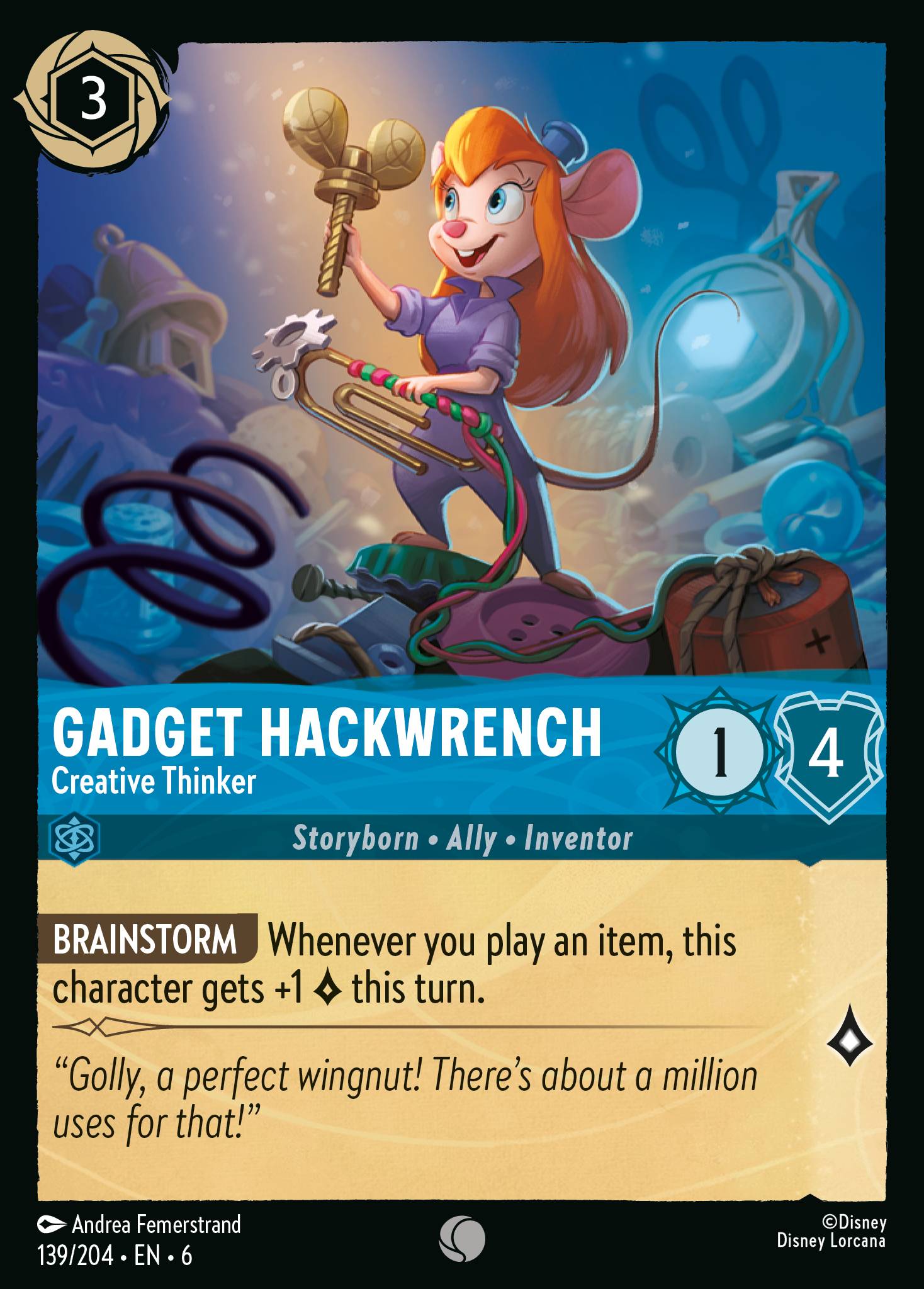 Gadget Hackwrench — Creative Thinker Disney Lorcana card