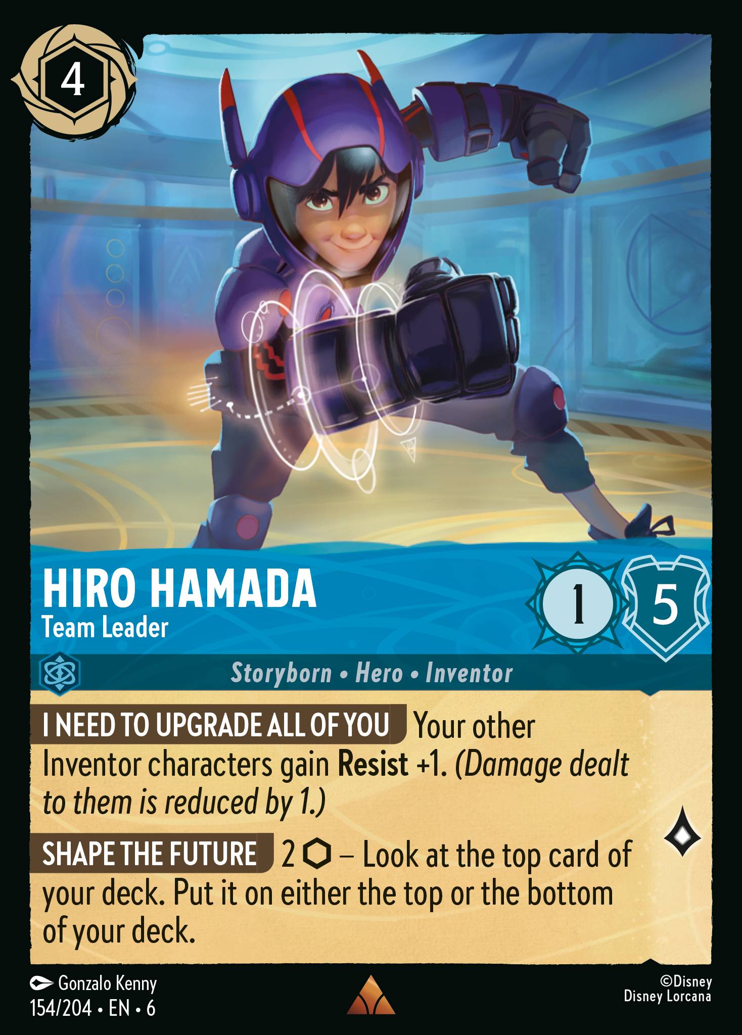 Hiro Hamada — Team Leader Disney Lorcana card