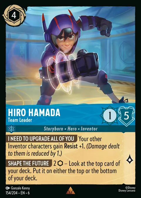 Hiro Hamada — Team Leader Disney Lorcana card
