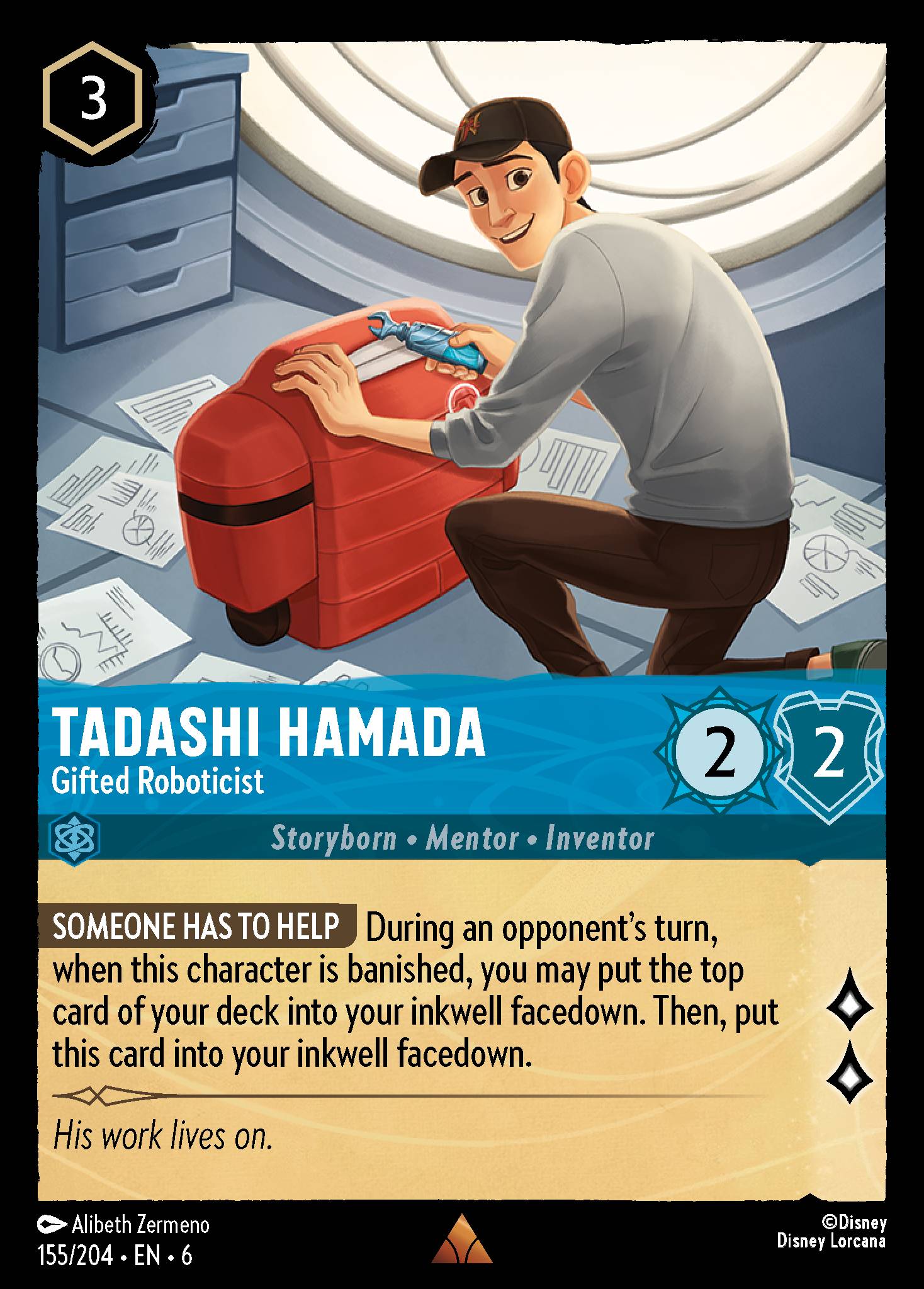 Tadashi Hamada — Gifted Roboticist Disney Lorcana card