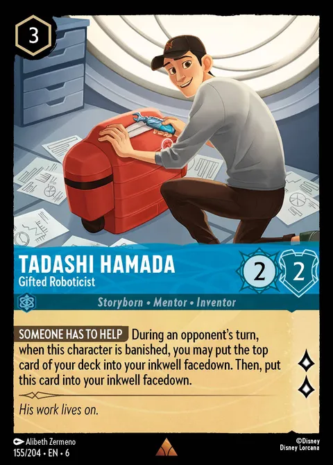 Tadashi Hamada — Gifted Roboticist Disney Lorcana card