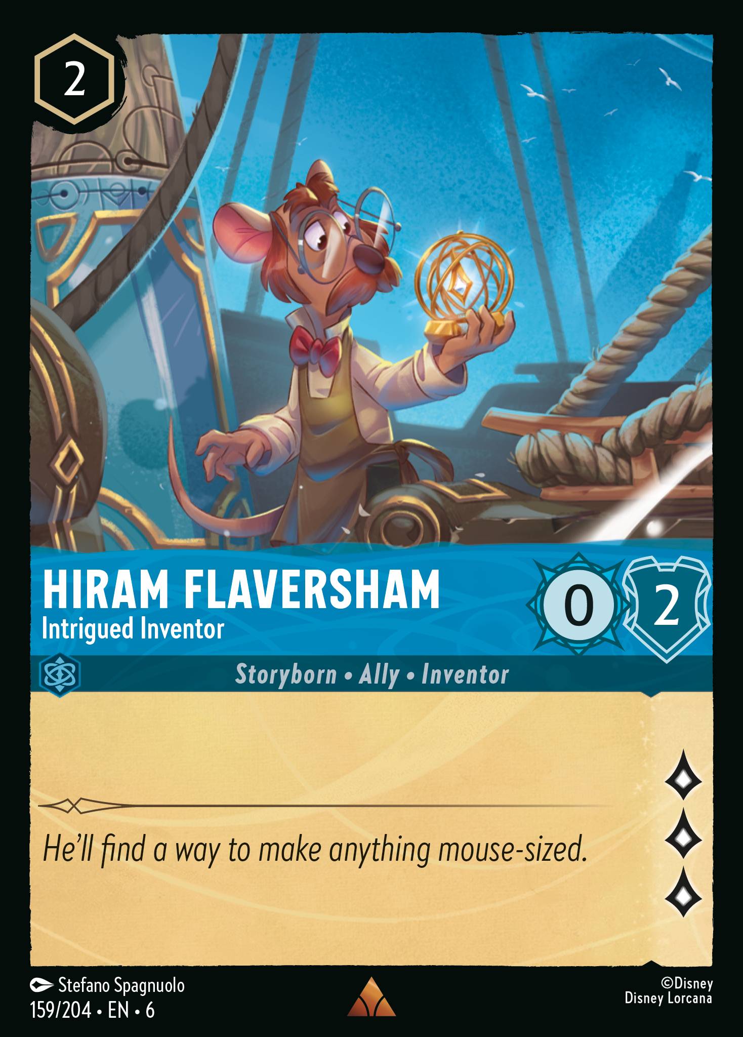 Hiram Flaversham — Intrigued Inventor Disney Lorcana card