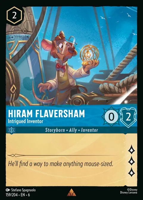 Hiram Flaversham — Intrigued Inventor Disney Lorcana card
