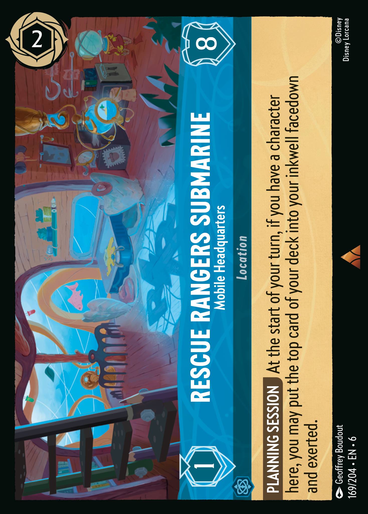Rescue Rangers Submarine — Mobile Headquarters Disney Lorcana card