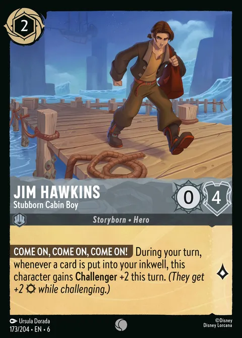 Jim Hawkins — Stubborn Cabin Boy Disney Lorcana card