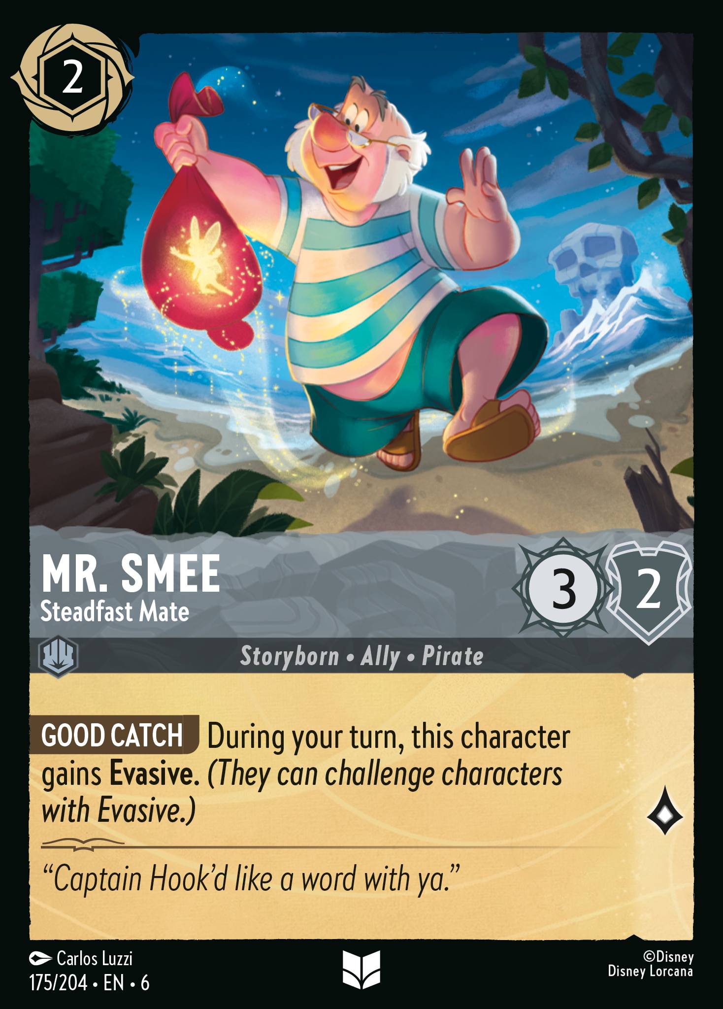 Mr. Smee — Steadfast Mate Disney Lorcana card