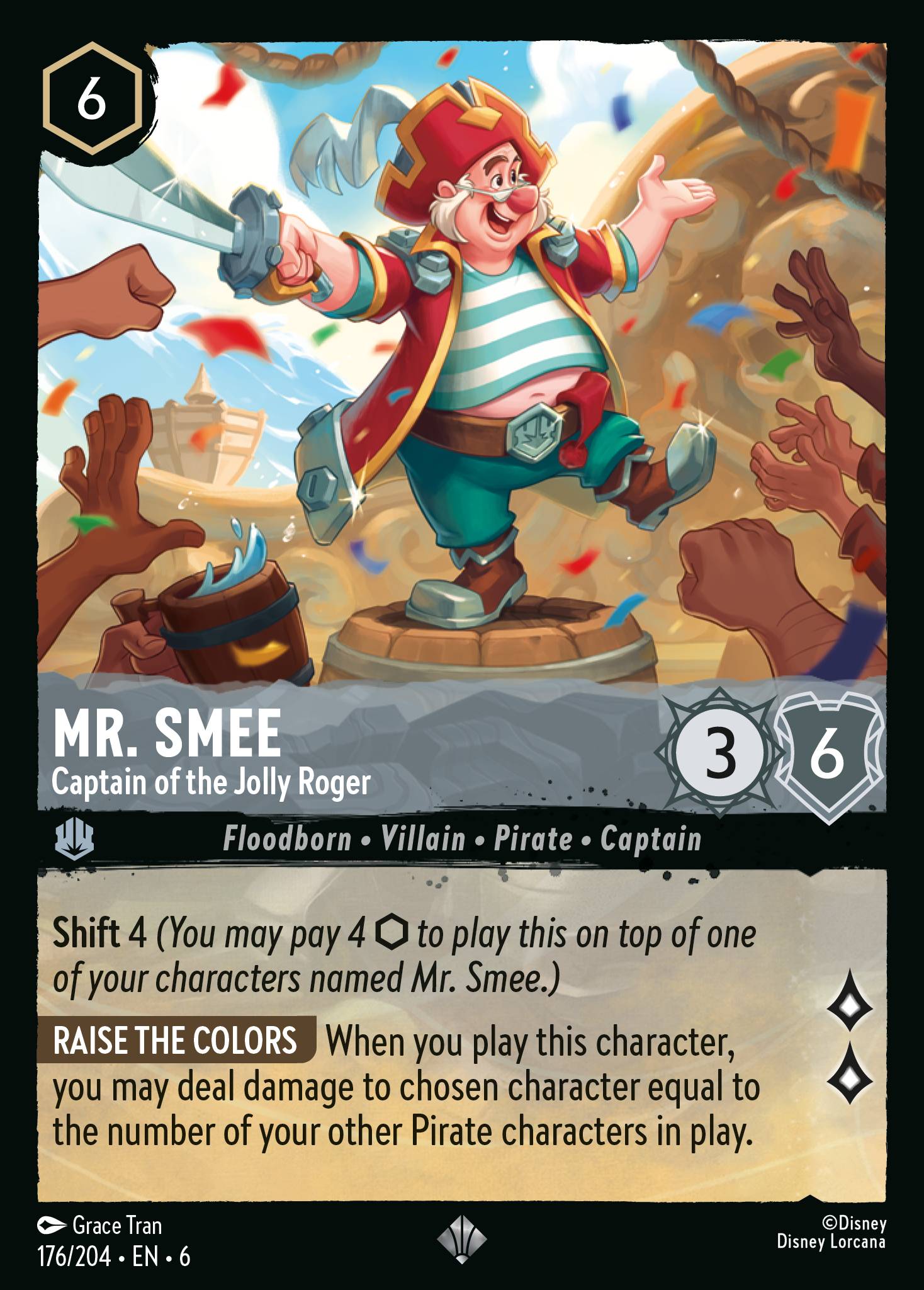 Mr. Smee — Captain of the Jolly Roger Disney Lorcana card