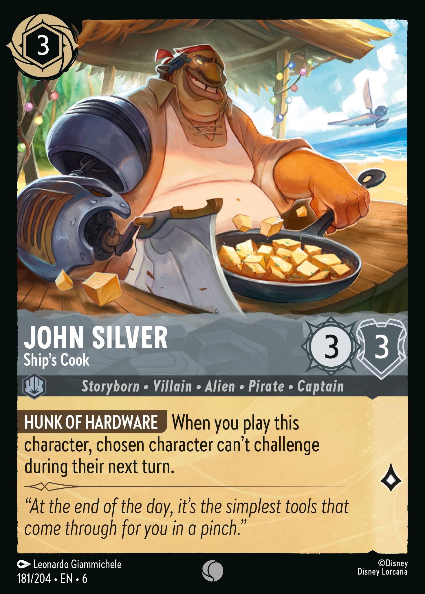 John Silver — Ship's Cook Disney Lorcana card