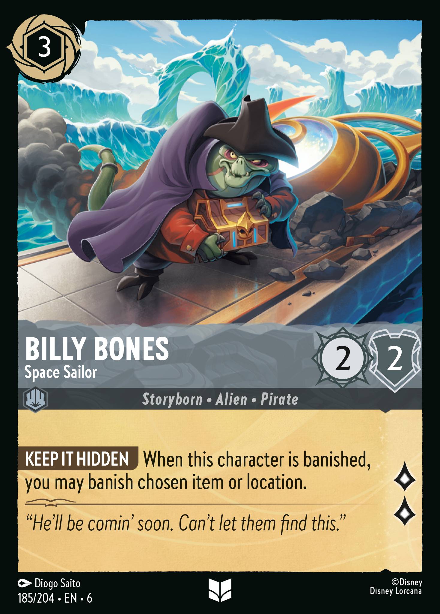 Billy Bones — Space Sailor Disney Lorcana card