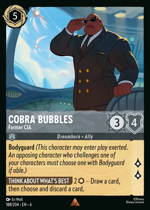 Cobra Bubbles — Former CIA Disney Lorcana card