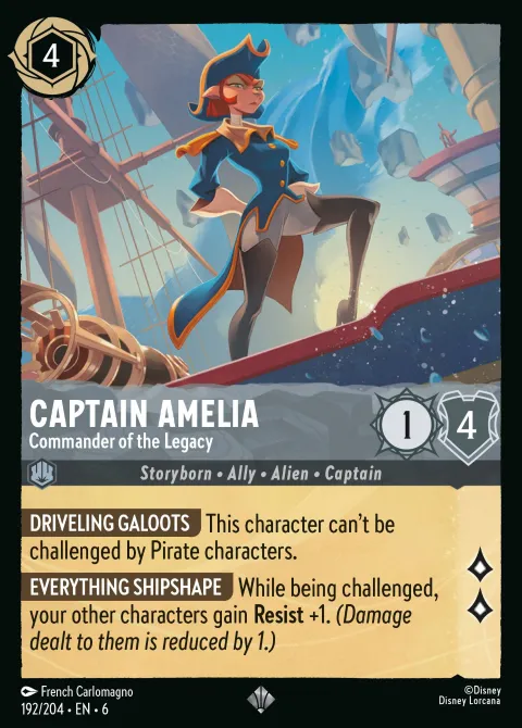Captain Amelia — Commander of the Legacy Disney Lorcana card