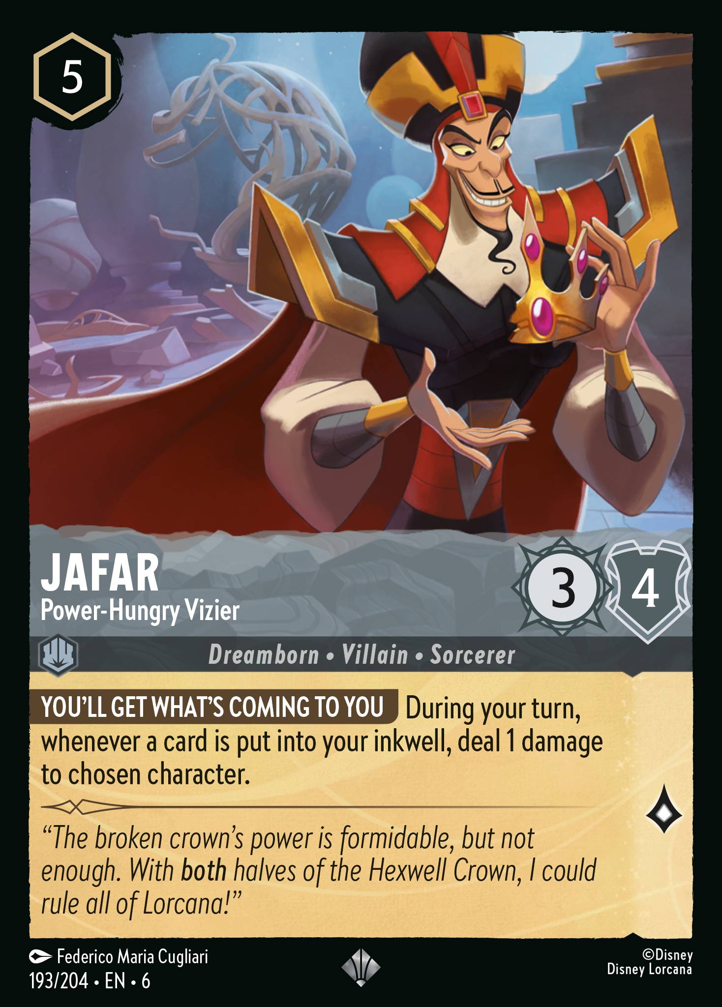 Jafar — Power-Hungry Vizier Disney Lorcana card