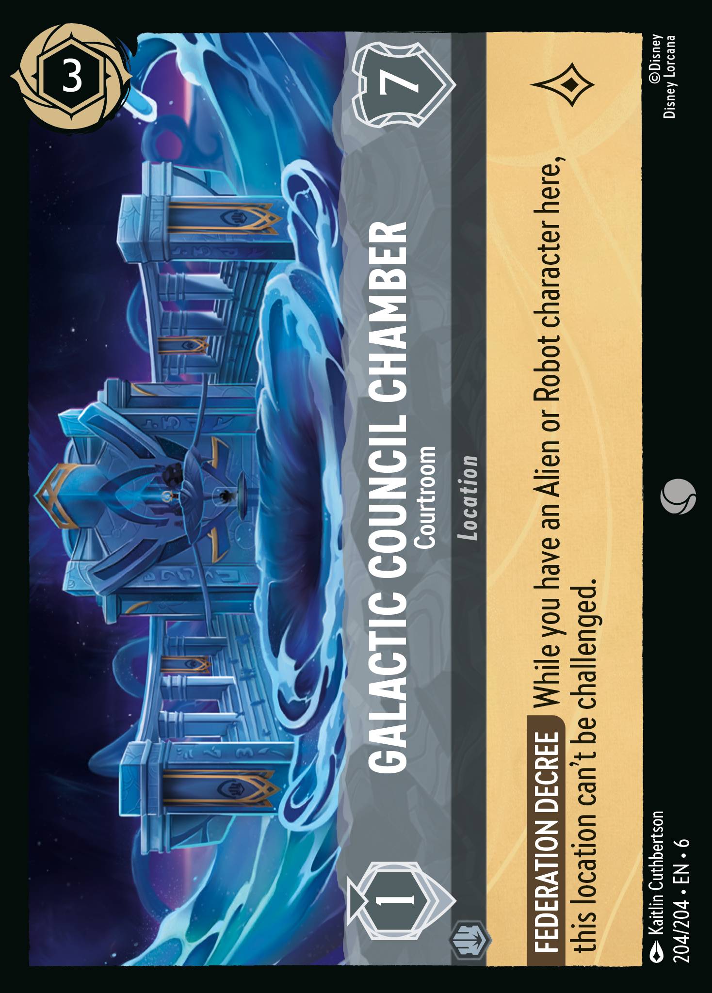 Galactic Council Chamber — Courtroom Disney Lorcana card