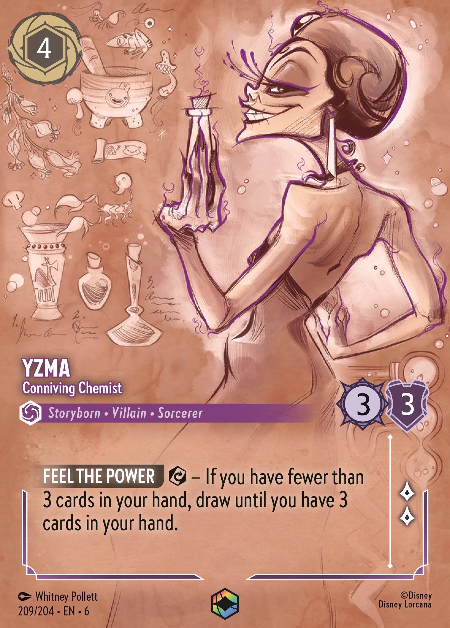 Yzma — Conniving Chemist Disney Lorcana card