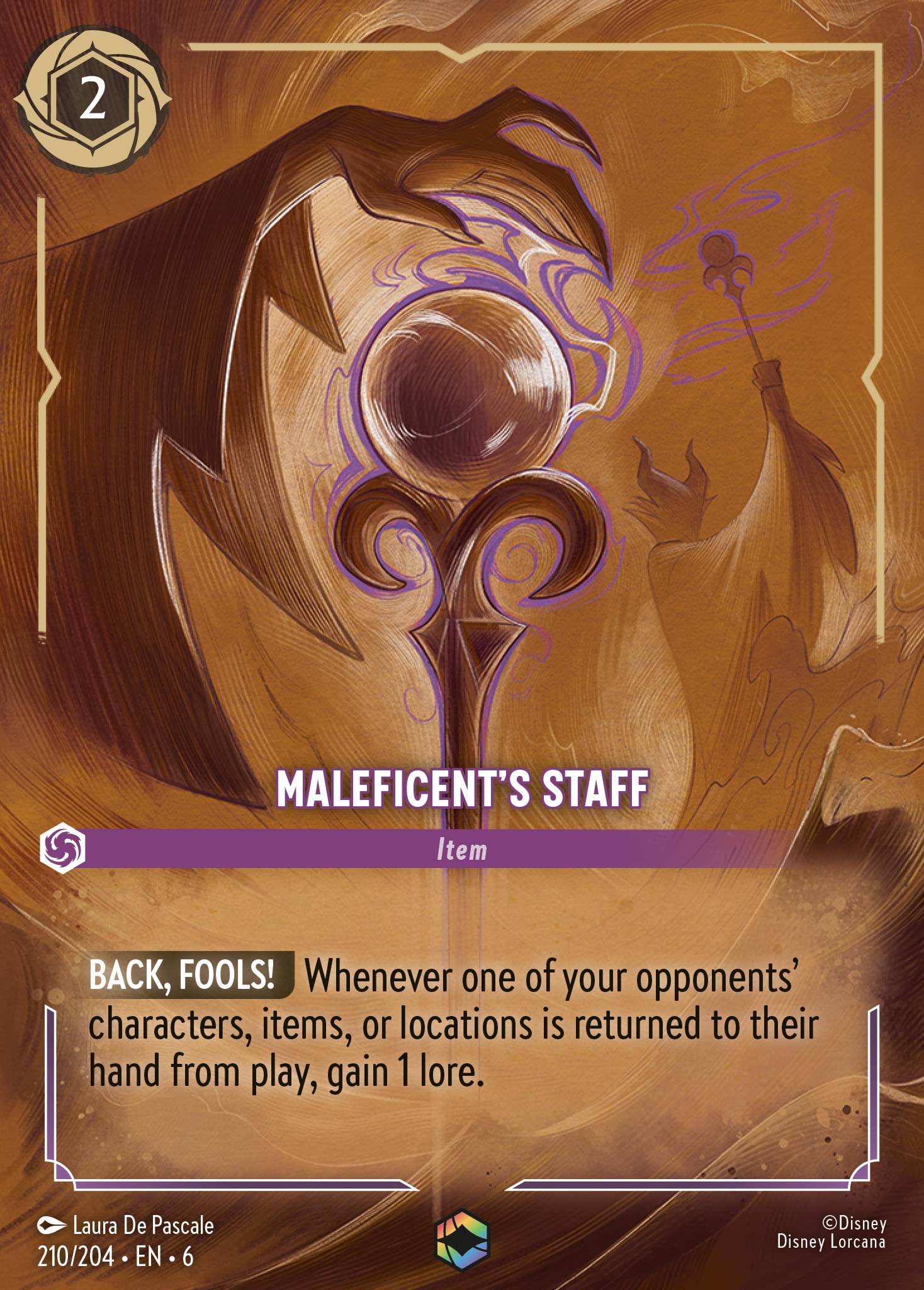 Maleficent's Staff Disney Lorcana card