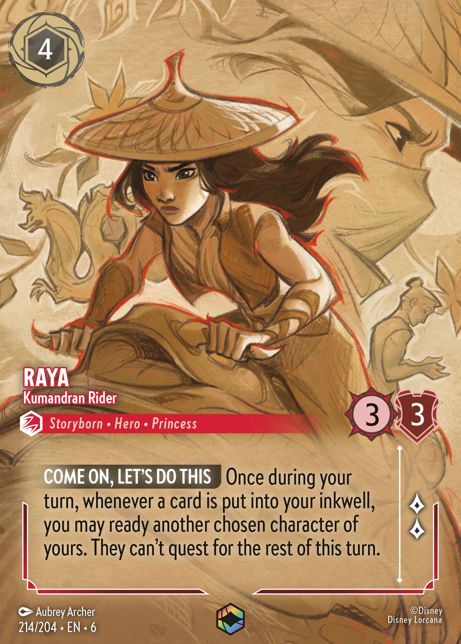 Raya — Kumandran Rider Disney Lorcana card