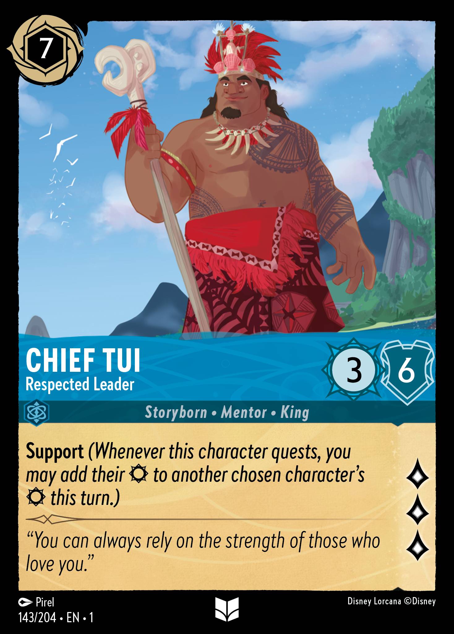 Chief Tui — Respected Leader Disney Lorcana card