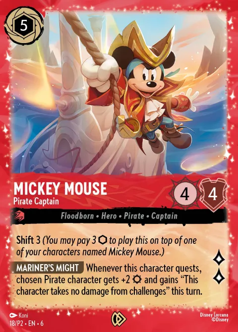 Mickey Mouse — Pirate Captain Disney Lorcana card
