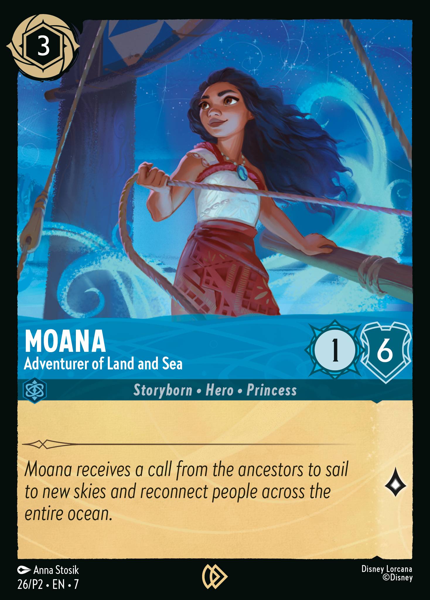 Moana — Adventurer of Land and Sea Disney Lorcana card