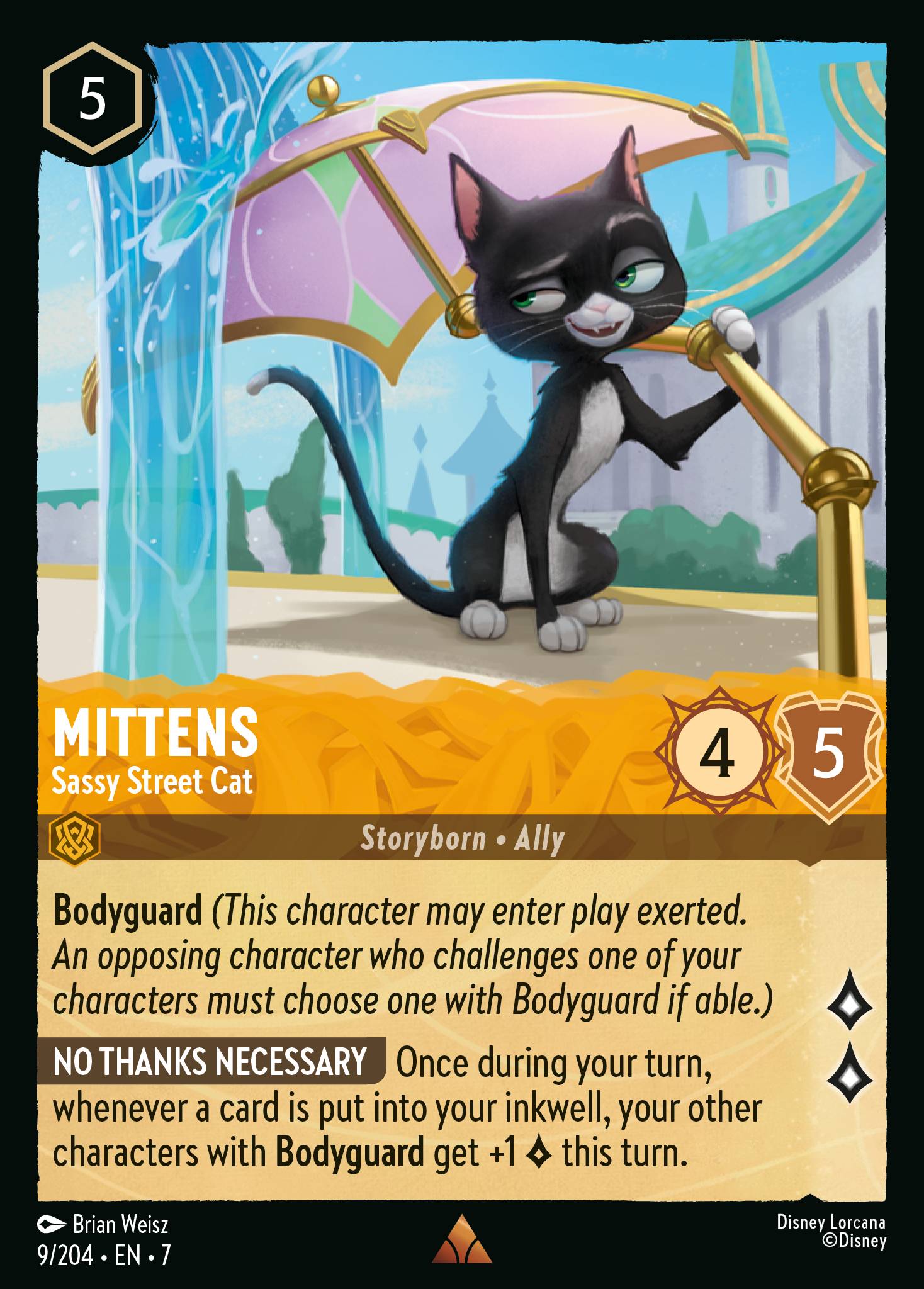 Mittens — Sassy Street Cat Disney Lorcana card