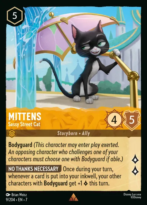Mittens — Sassy Street Cat Disney Lorcana card