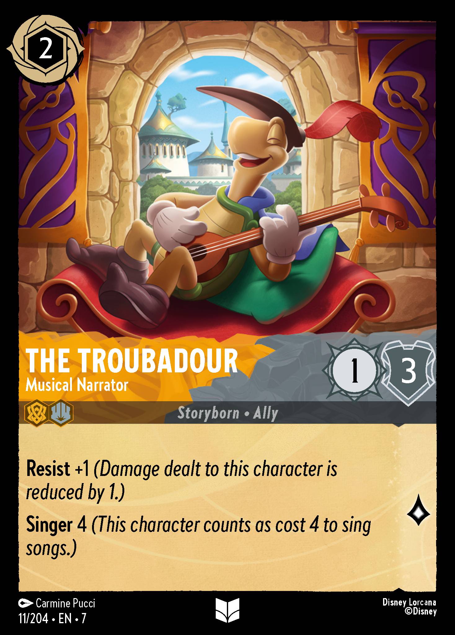 The Troubadour — Musical Narrator Disney Lorcana card
