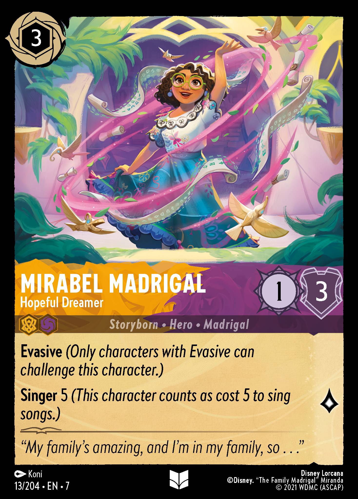 Mirabel Madrigal — Hopeful Dreamer Disney Lorcana card