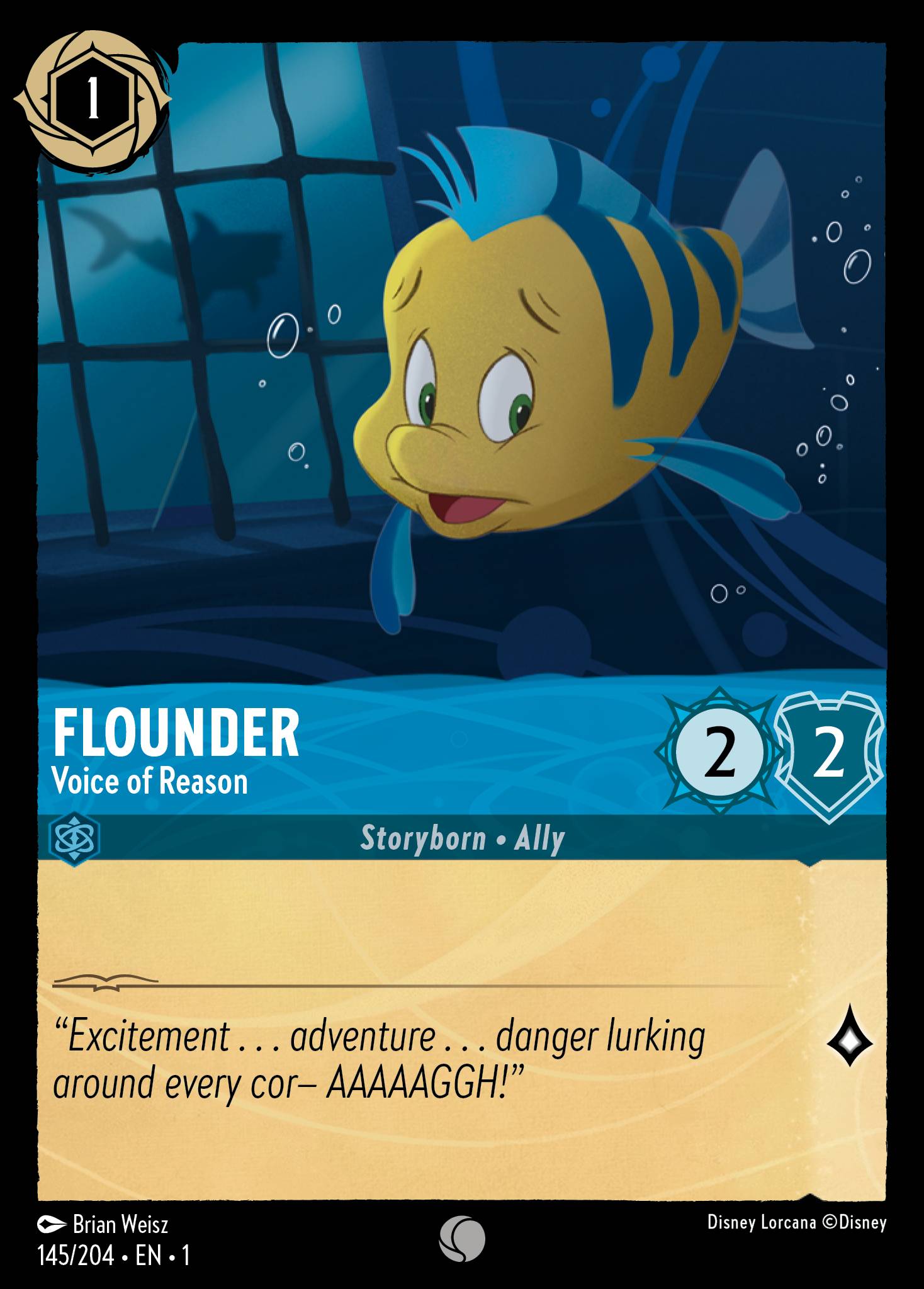 Flounder — Voice of Reason Disney Lorcana card