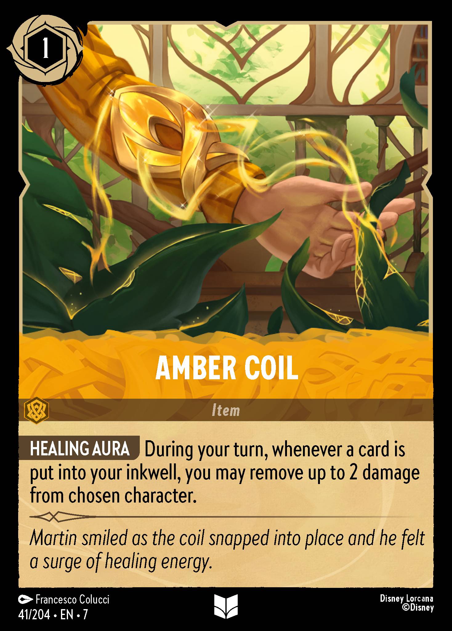 Amber Coil Disney Lorcana card