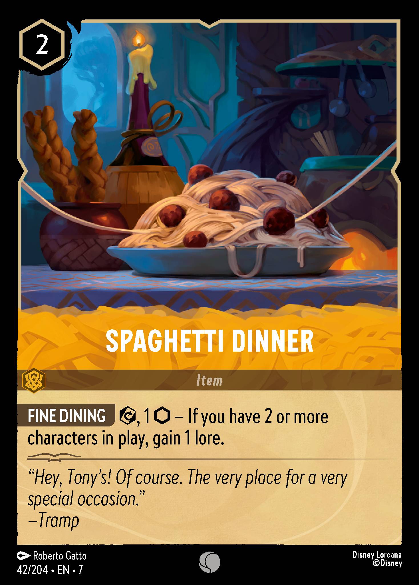 Spaghetti Dinner Disney Lorcana card