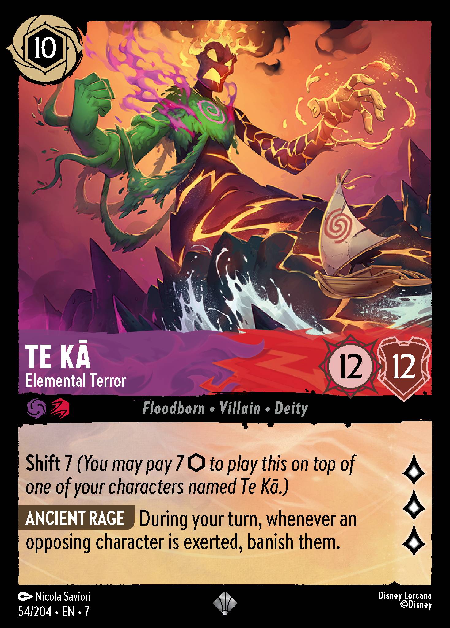 Te Kā — Elemental Terror Disney Lorcana card