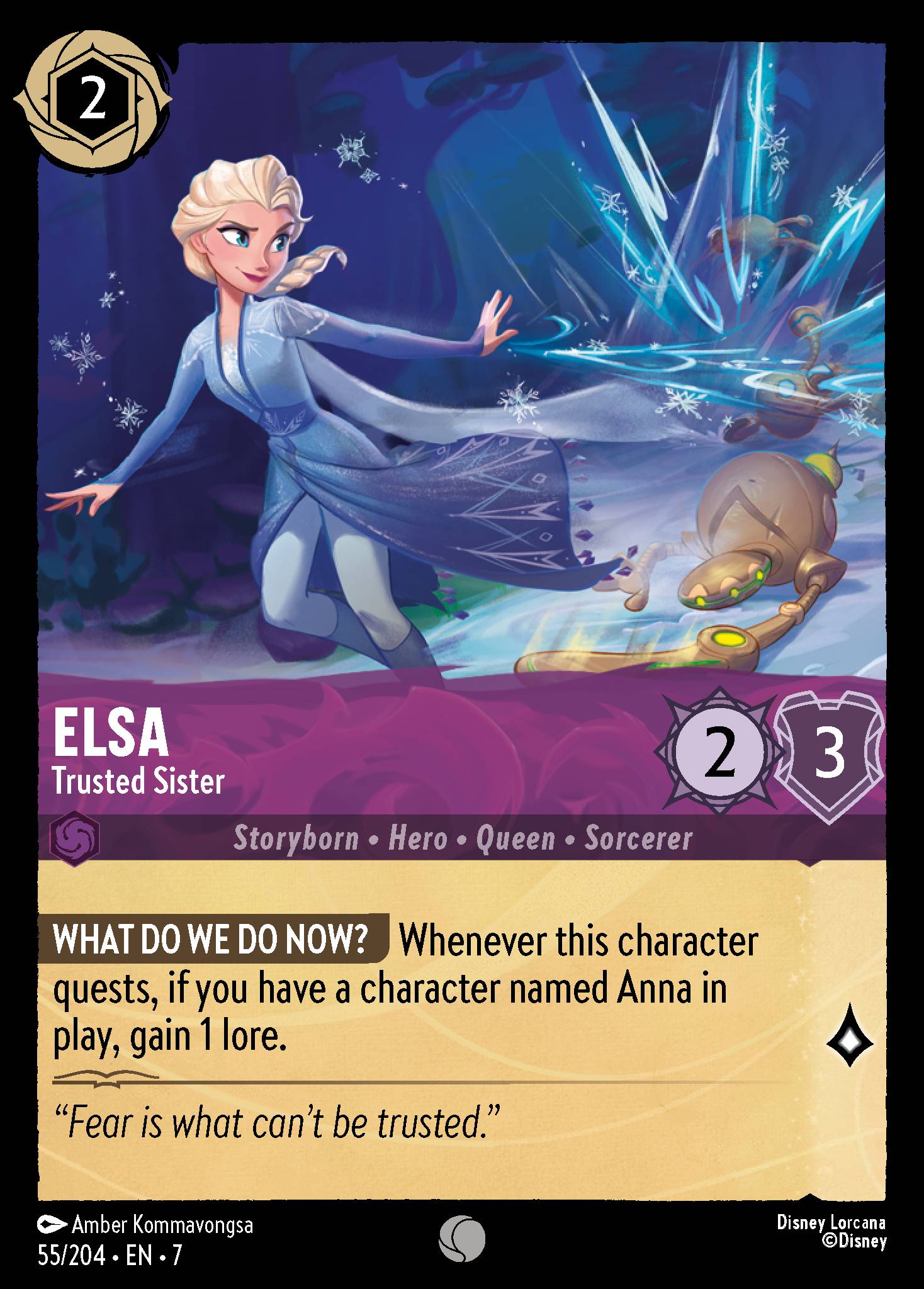 Elsa — Trusted Sister Disney Lorcana card
